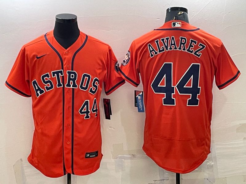 Men Houston Astros 44 Alvarez Orange Elite Nike 2022 MLB Jersey